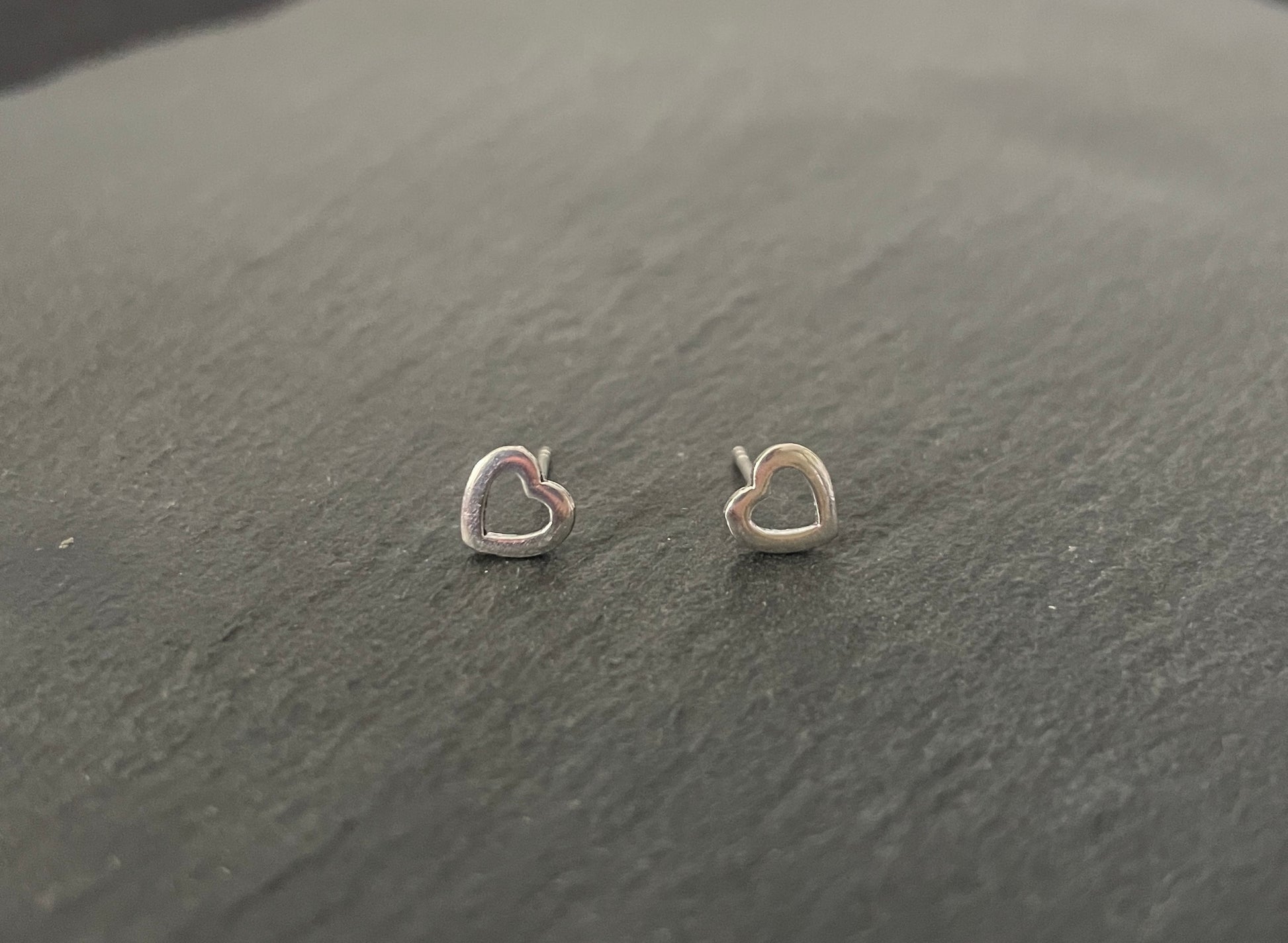Silver Heart Studs image 0