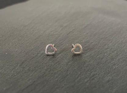Silver Heart Studs image 0
