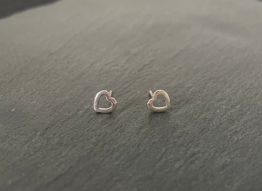 Silver Heart Studs image 0