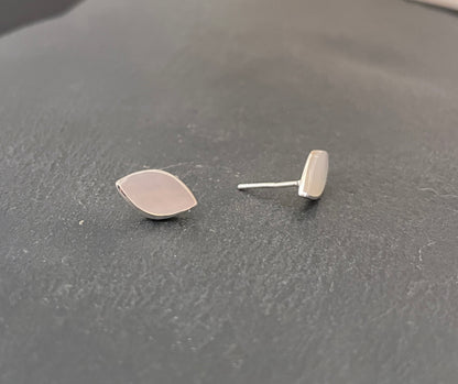Mother of Pearl and Silver Stud Earrings image 1