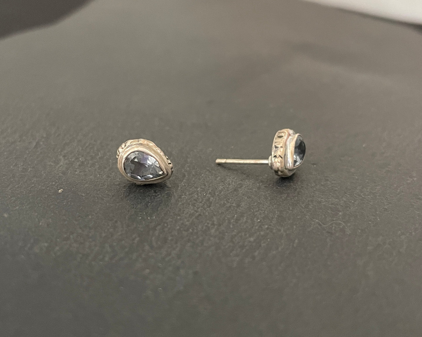 Teardrop Blue Topaz Studs image 1