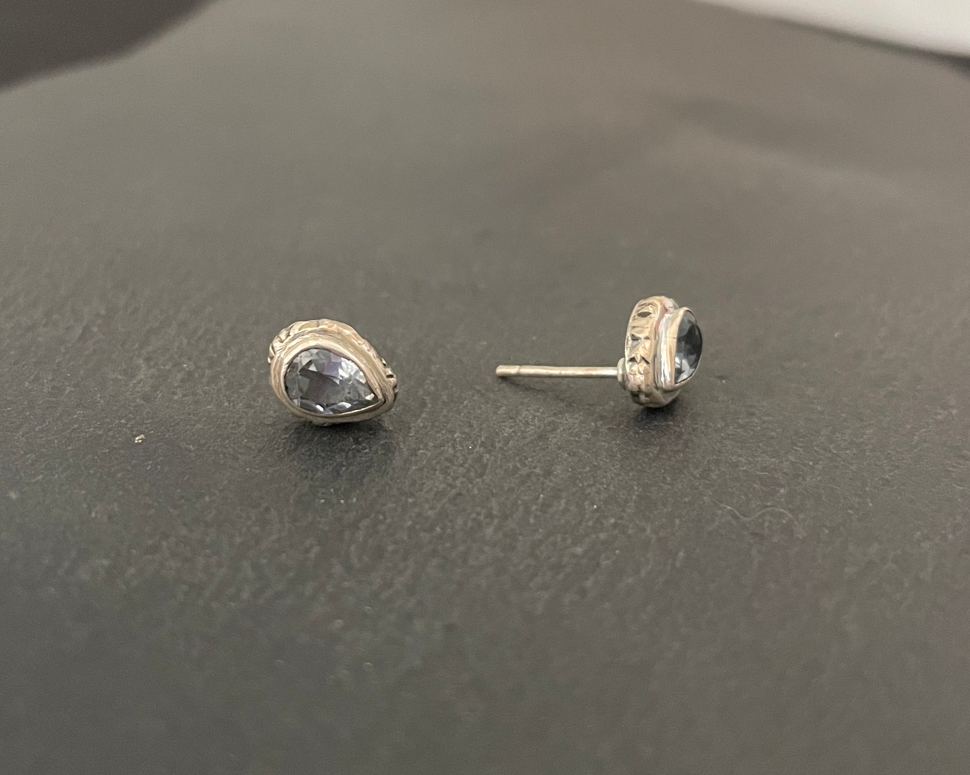 Teardrop Blue Topaz Studs image 1