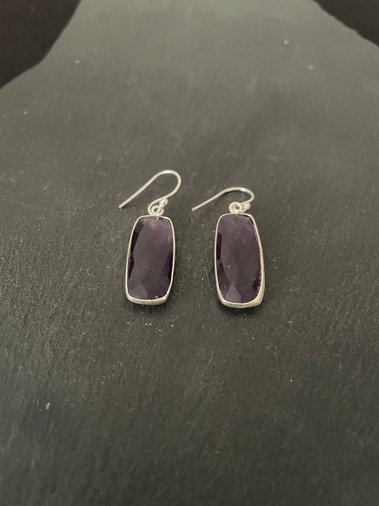 Amethyst Rectangle Earrings image 1