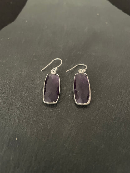 Amethyst Rectangle Earrings image 1