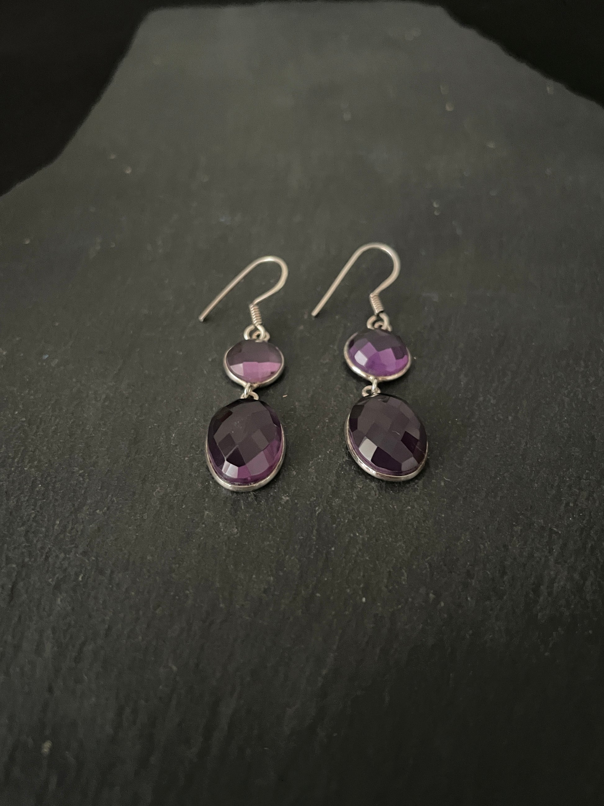 Amethyst Drop Earrings image 1