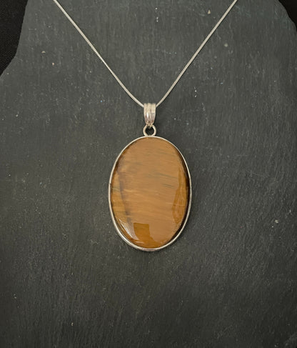 Tiger's Eye Oval Pendant image 0