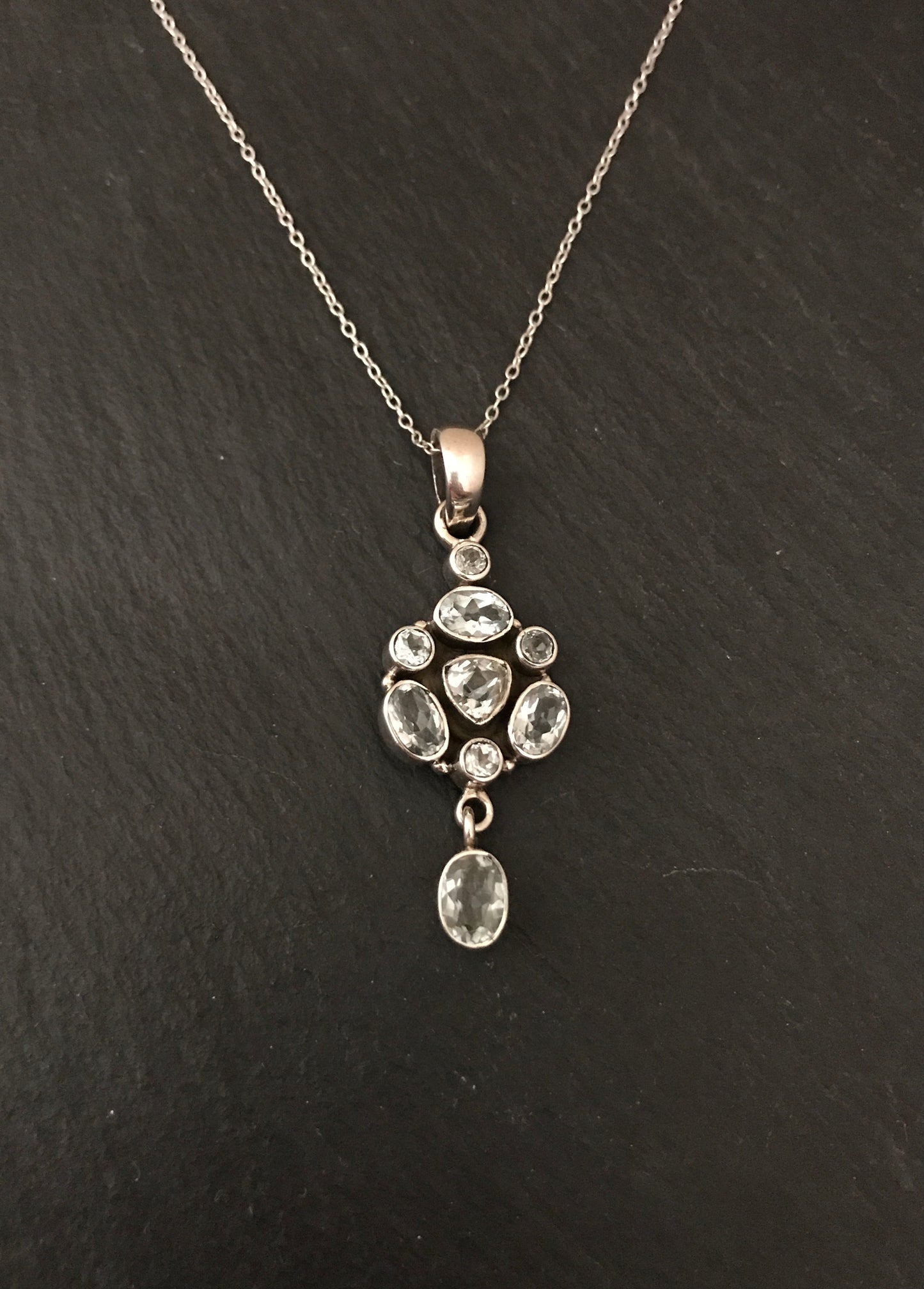Blue Topaz Pendant with Drop image 0
