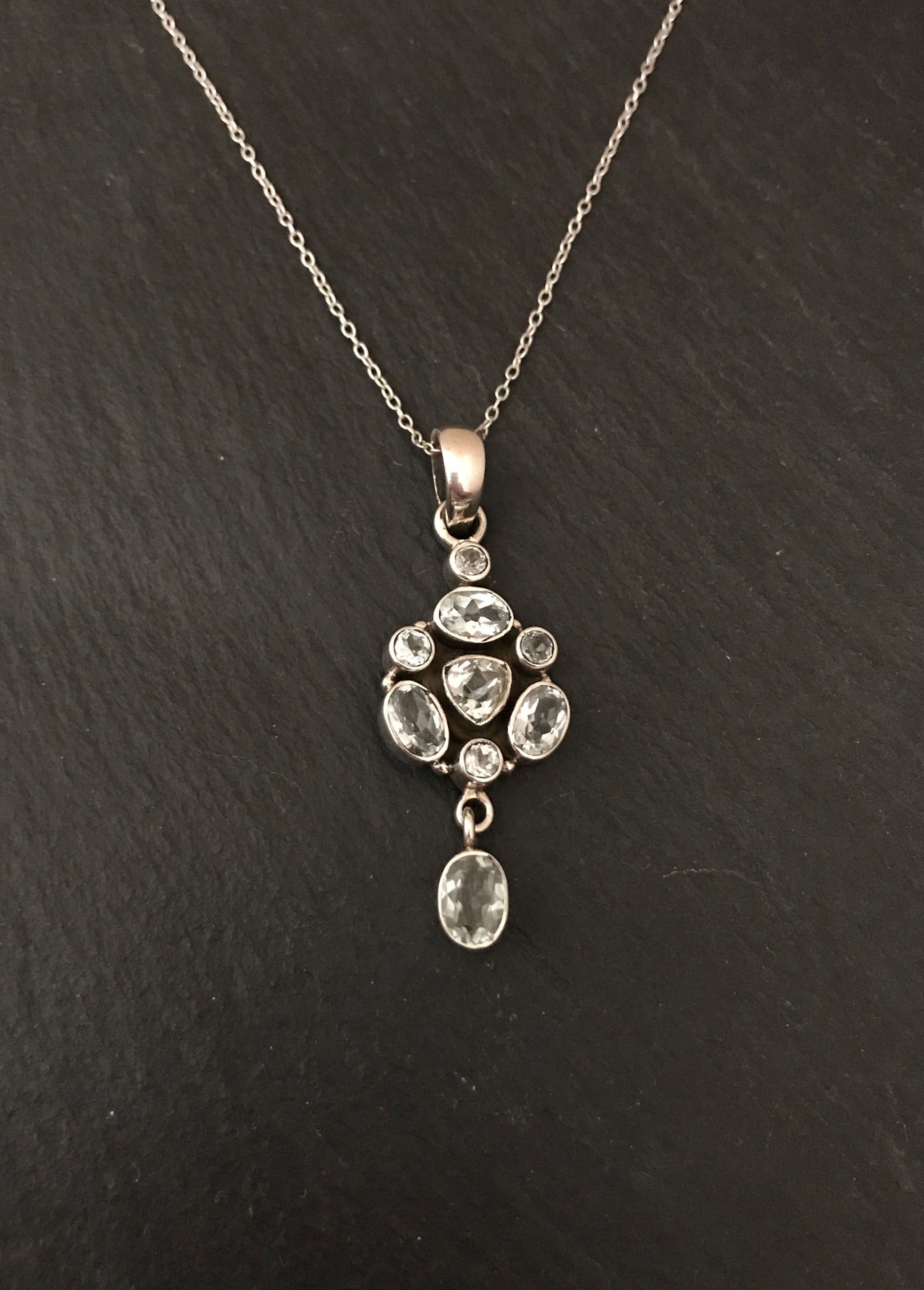 Blue Topaz Pendant with Drop image 0