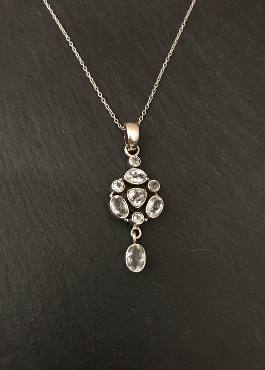 Blue Topaz Pendant with Drop image 0
