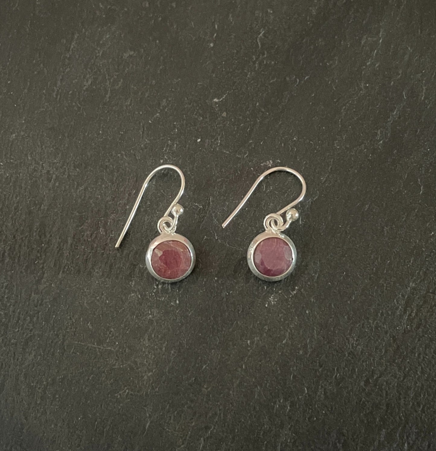 Round Ruby Earrings image 0
