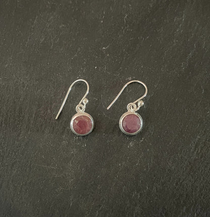 Round Ruby Earrings image 0