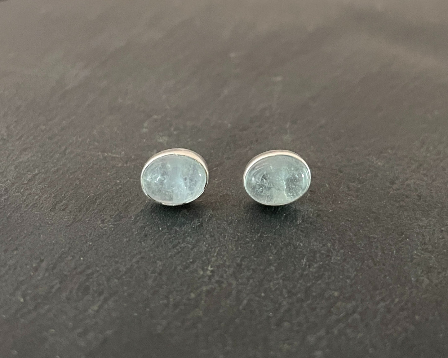 Aquamarine Oval Stud Earrings image 0