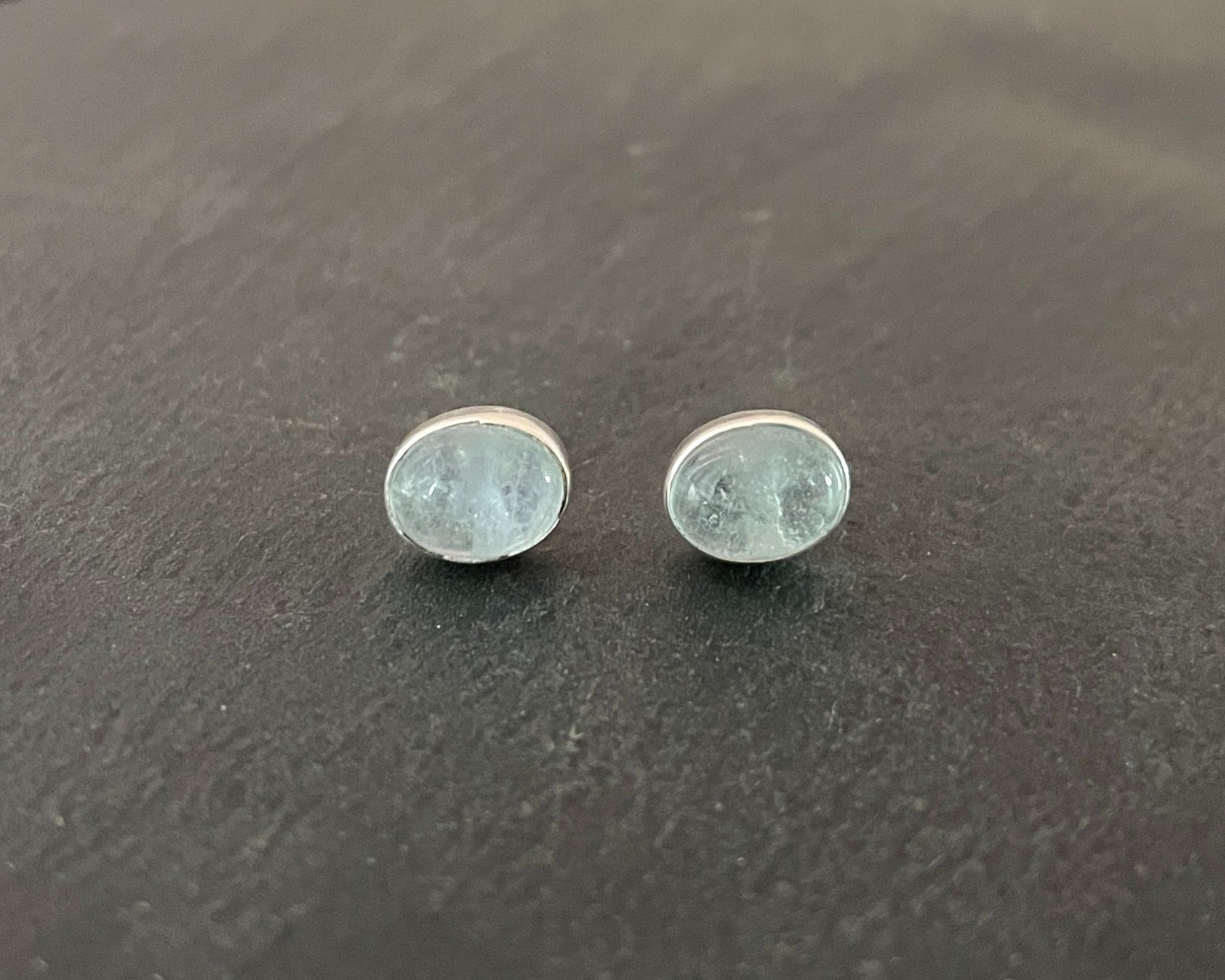 Aquamarine Oval Stud Earrings image 0