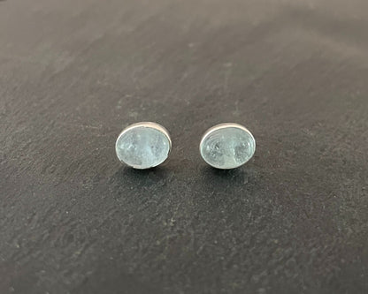 Aquamarine Oval Stud Earrings image 0