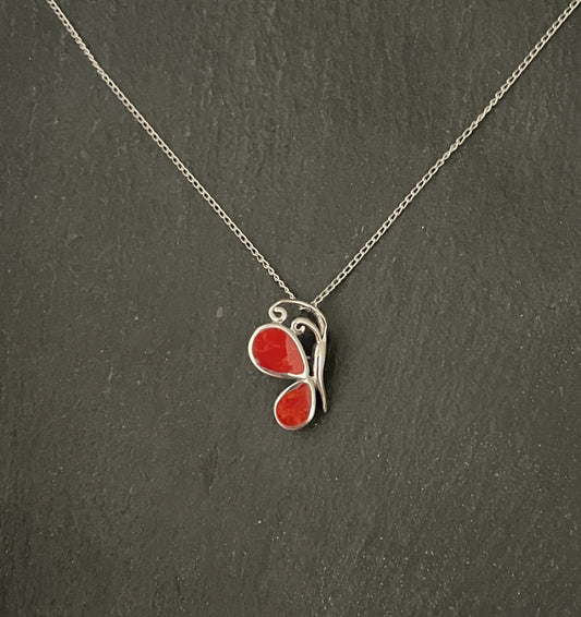 Coral Butterfly Pendant image 0