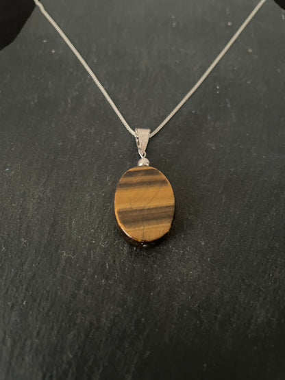 Tiger's Eye Oval Pendant image 1