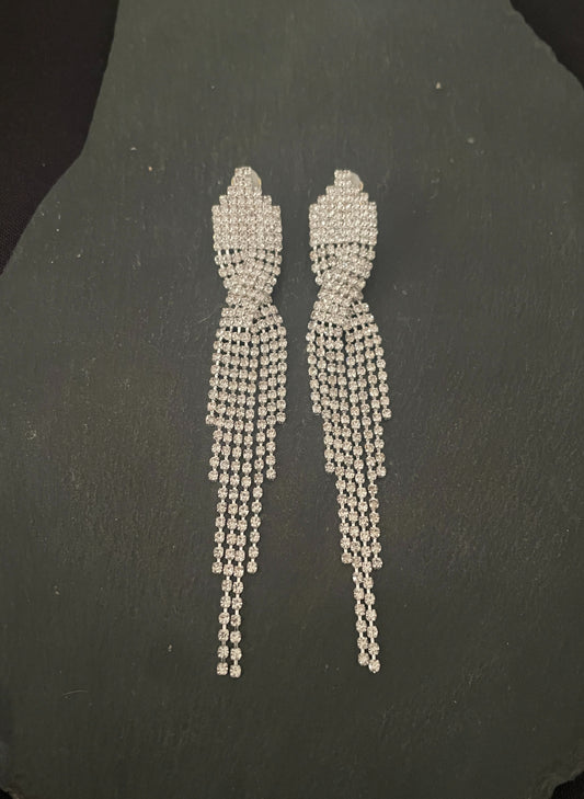 Twist Bling Drop Clip On Earrings image 0