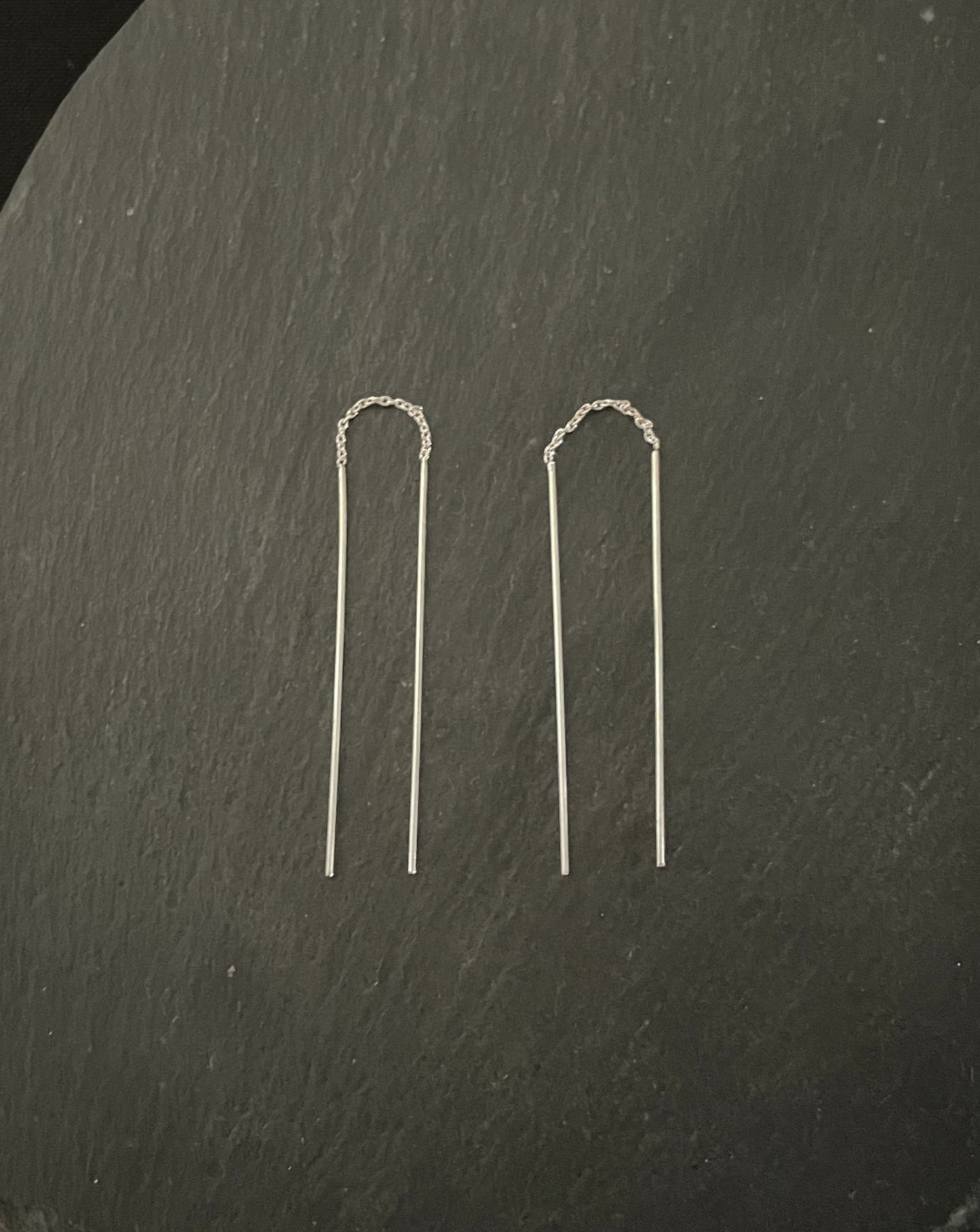 Silver Pull Through Earrings image 0