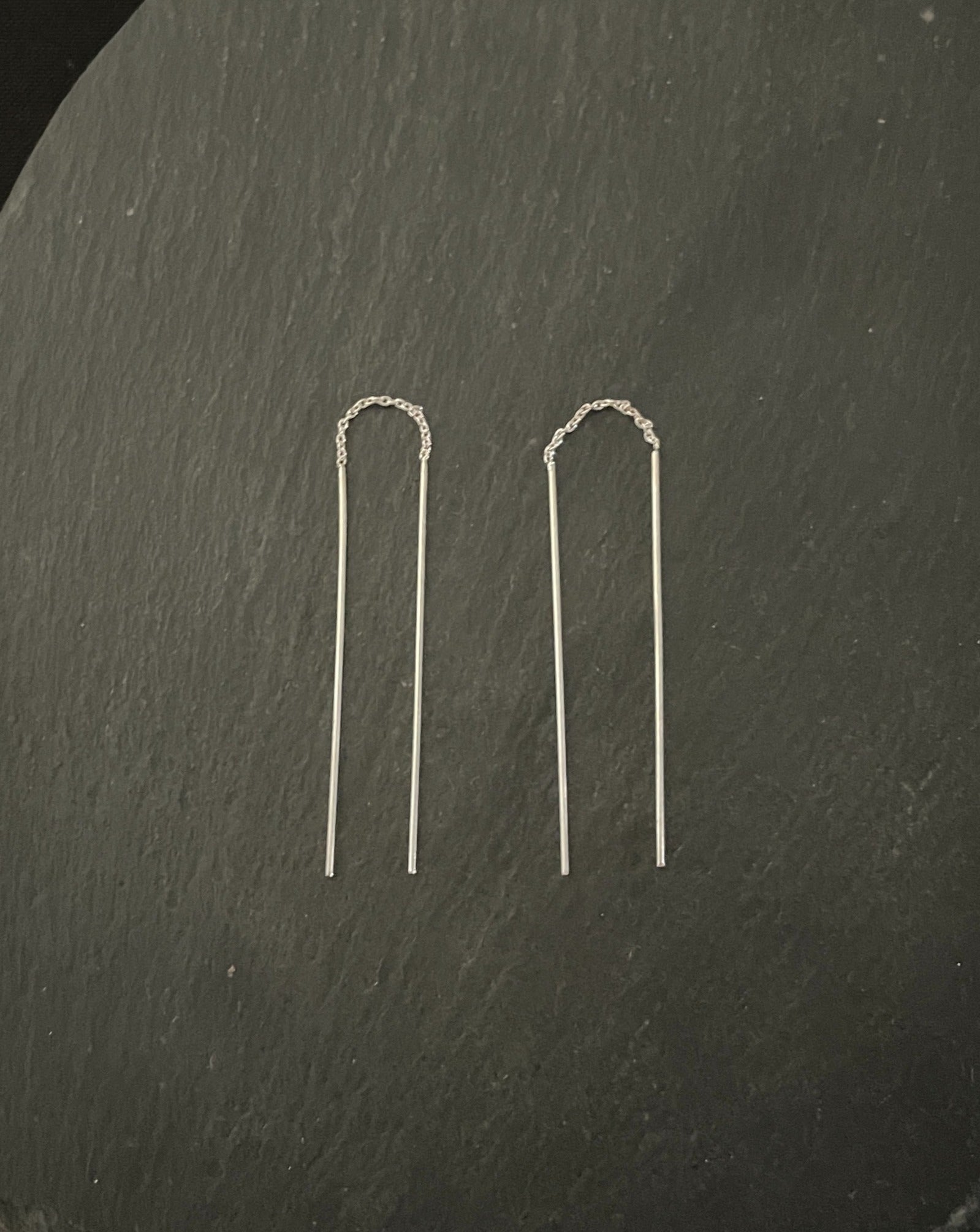 Silver Pull Through Earrings image 0