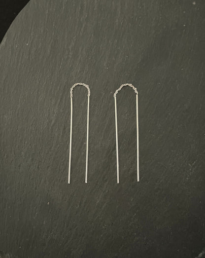 Silver Pull Through Earrings image 0