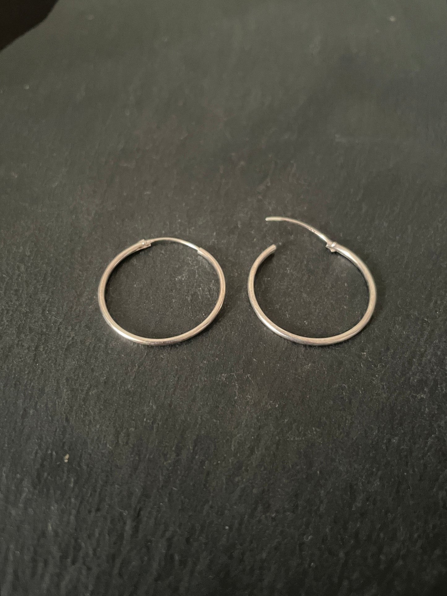 Round Silver Hoops image 1