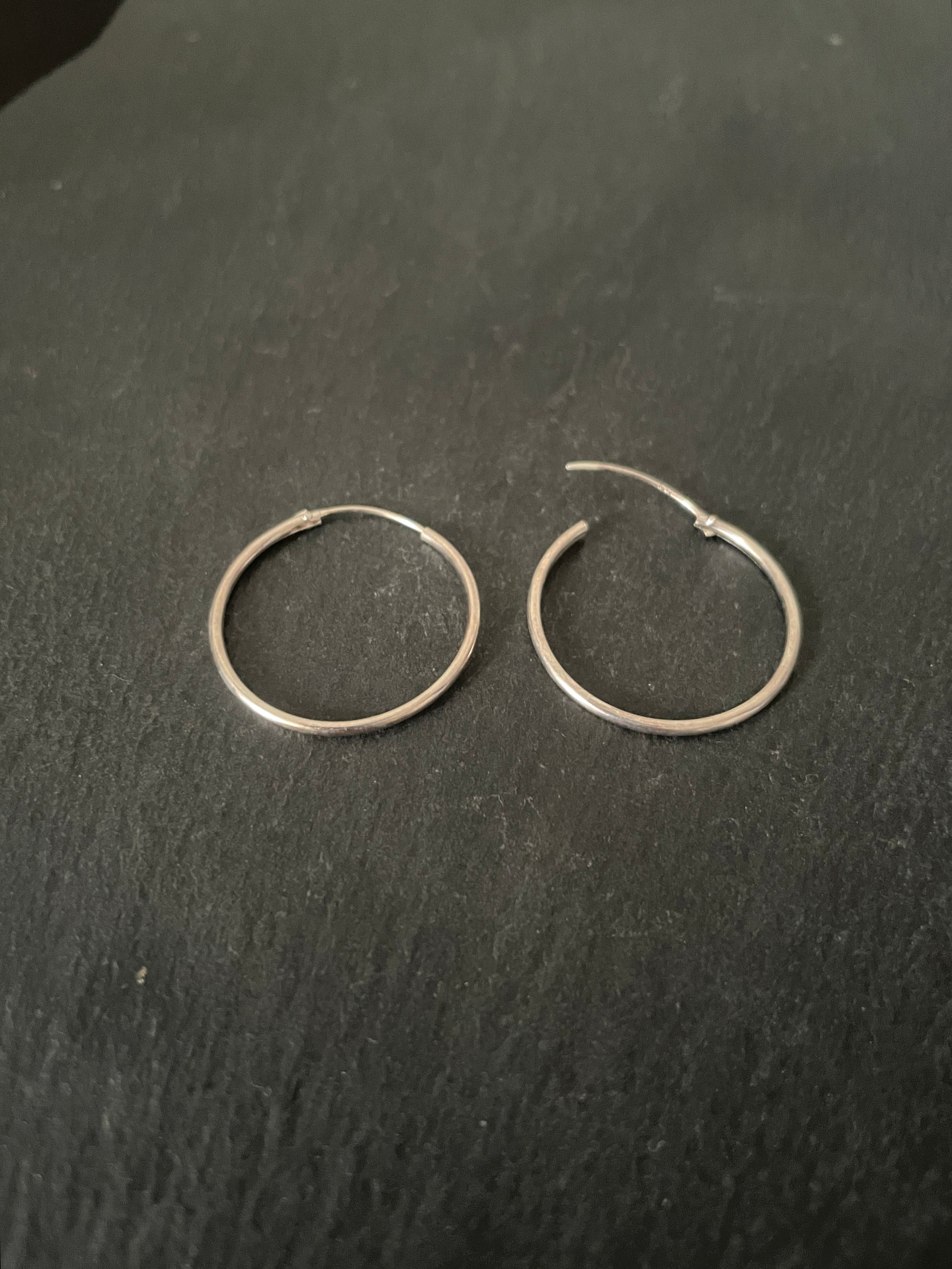 Round Silver Hoops image 1