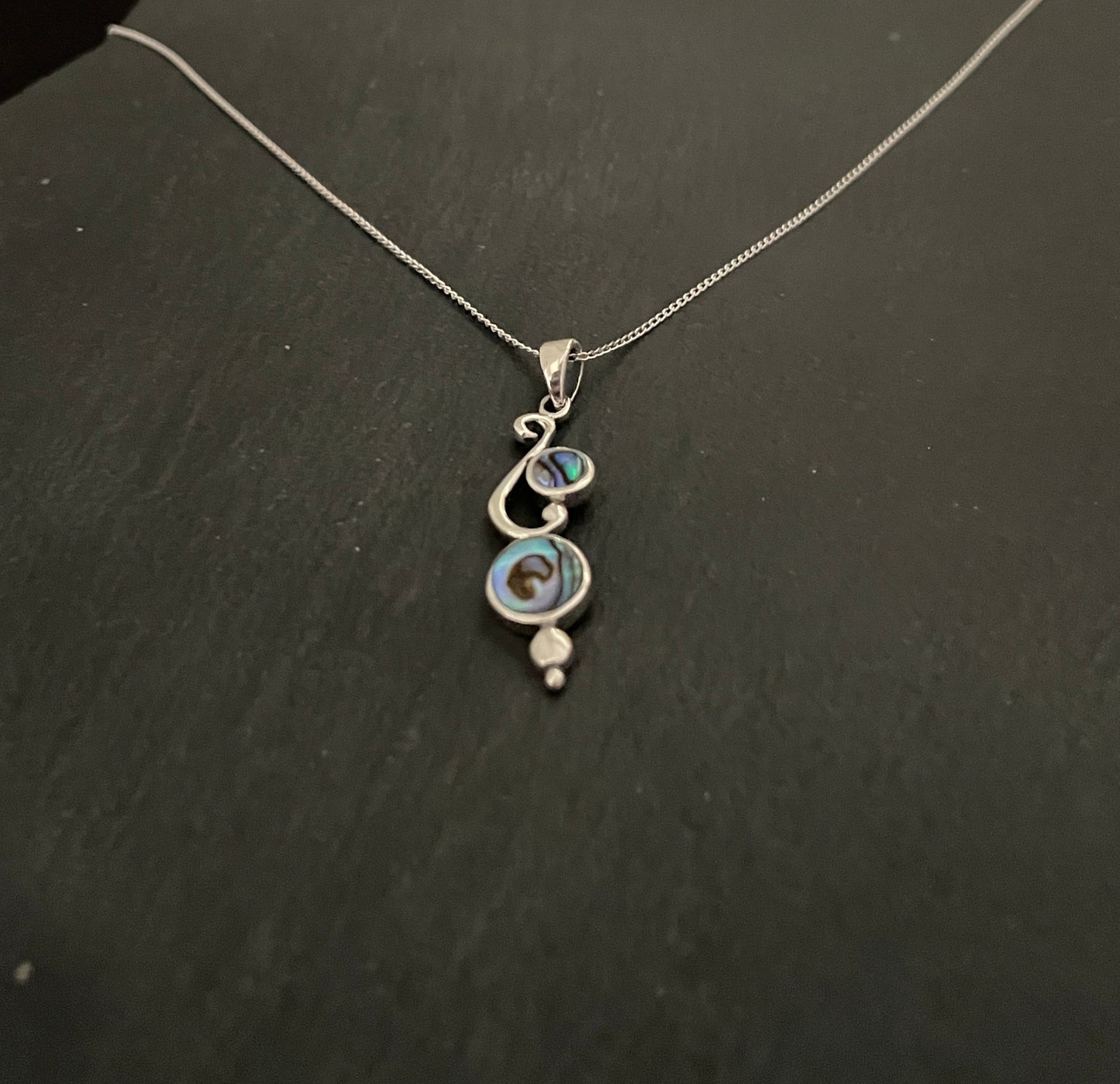 Paua Shell and Silver Pendant image 1