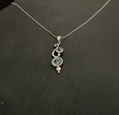 Paua Shell and Silver Pendant image 1