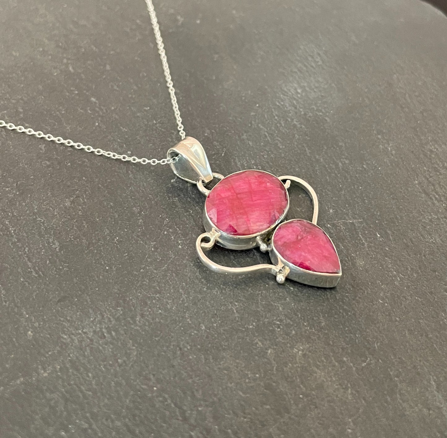 Oval and Teardrop Ruby Pendant image 2