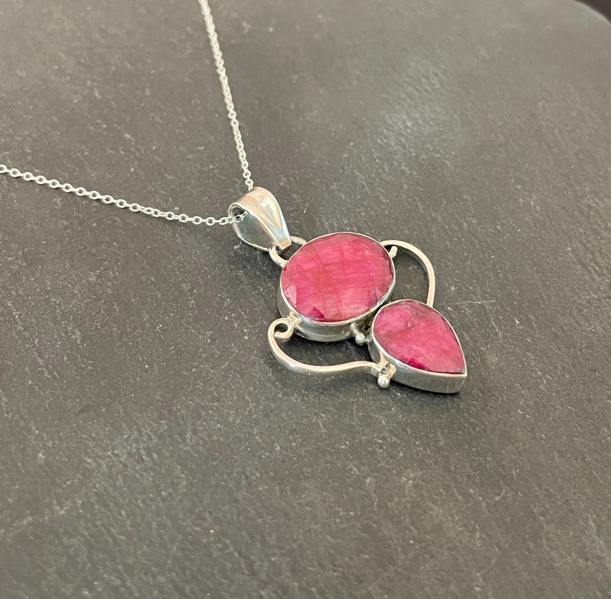 Oval and Teardrop Ruby Pendant image 2