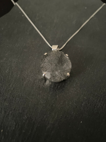Rutile Quartz Oval Pendant image 1