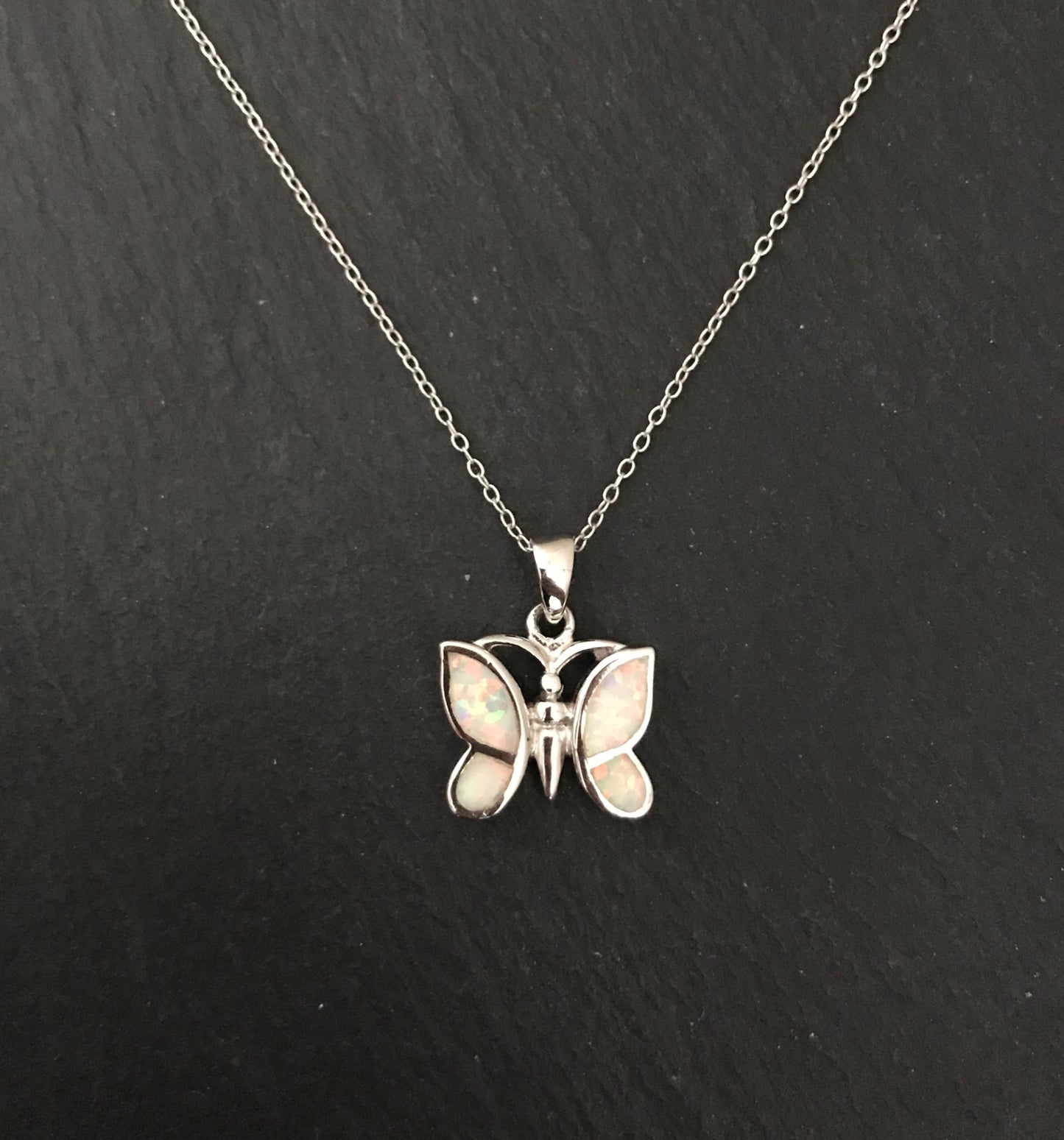 Synthetic Opal Butterfly Pendant image 0