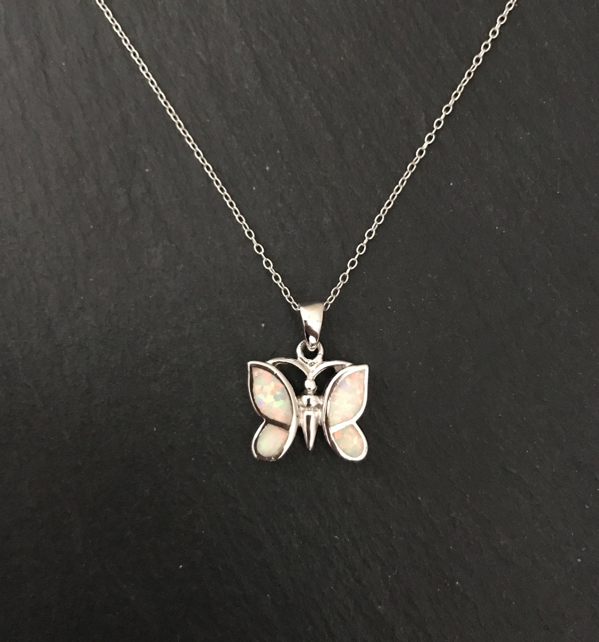 Synthetic Opal Butterfly Pendant image 0