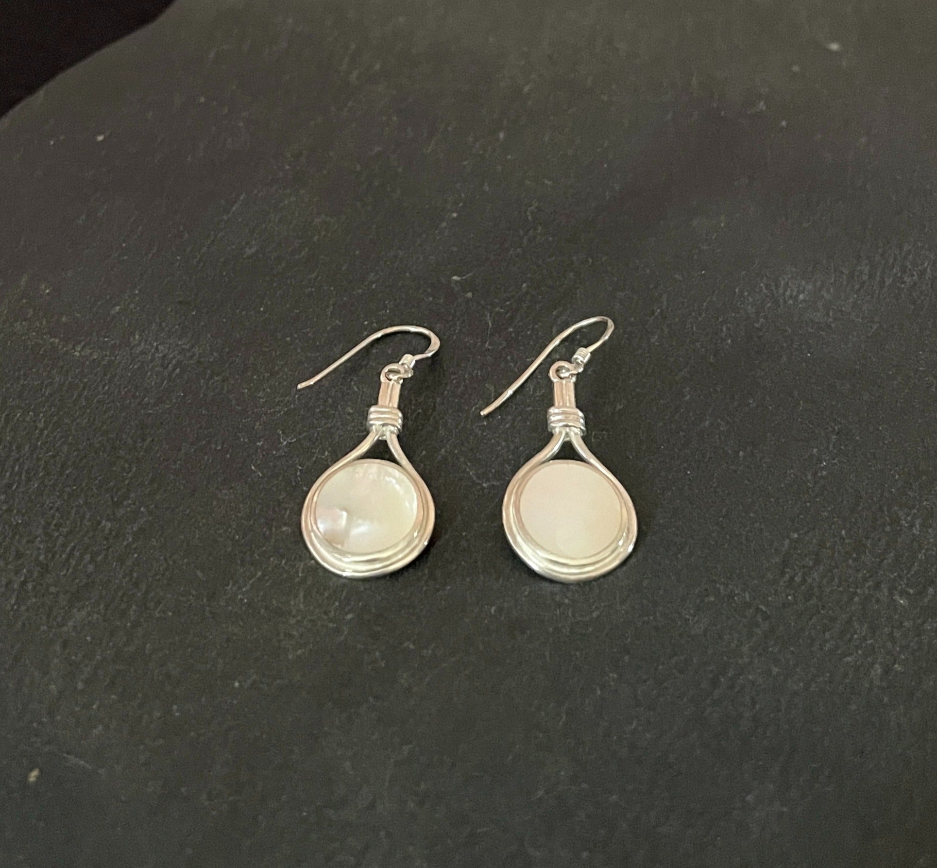 Round Mother Of Pearl Earrings image 1