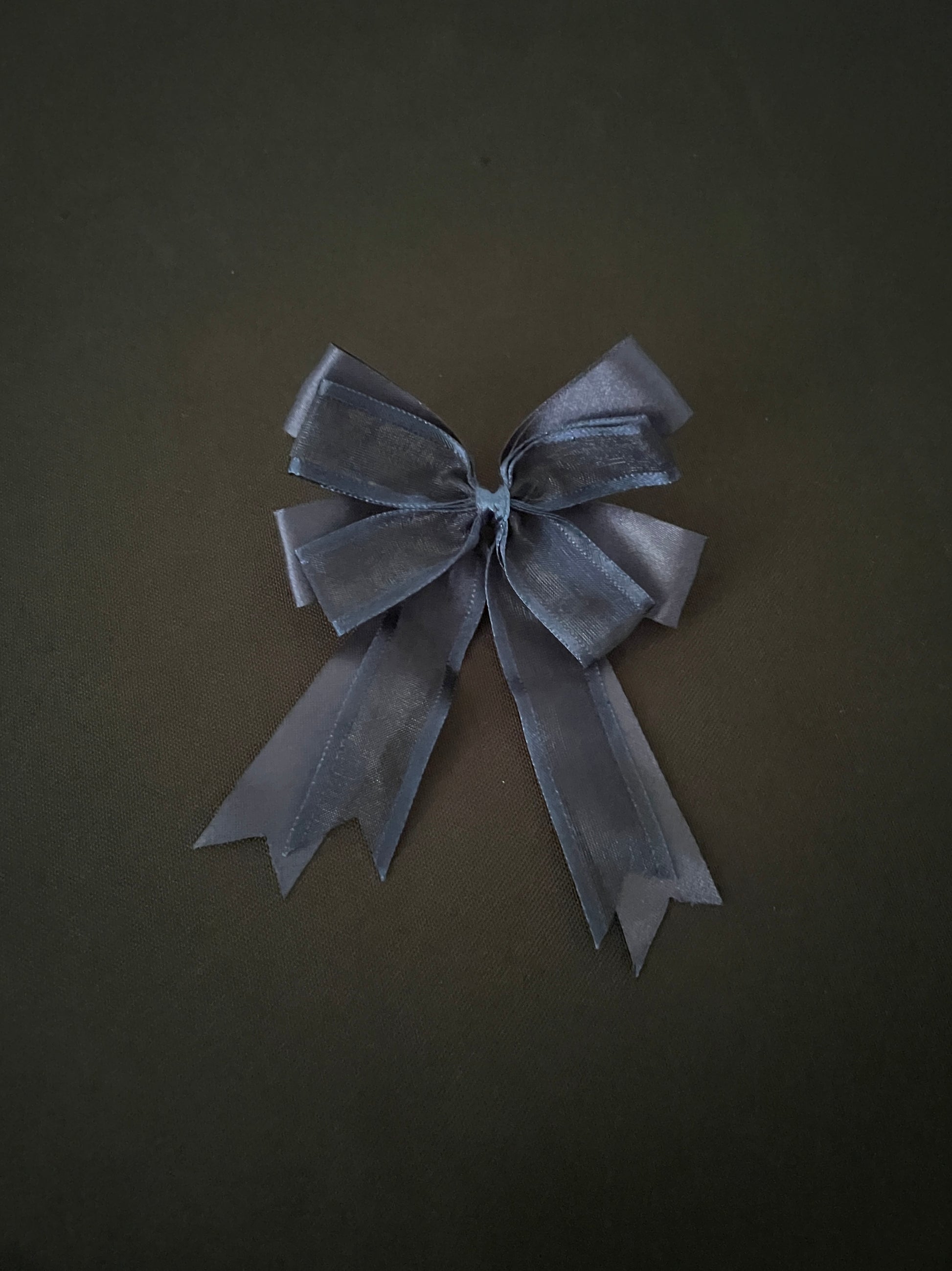 Brown and Navy Bow Hair Clips image 2