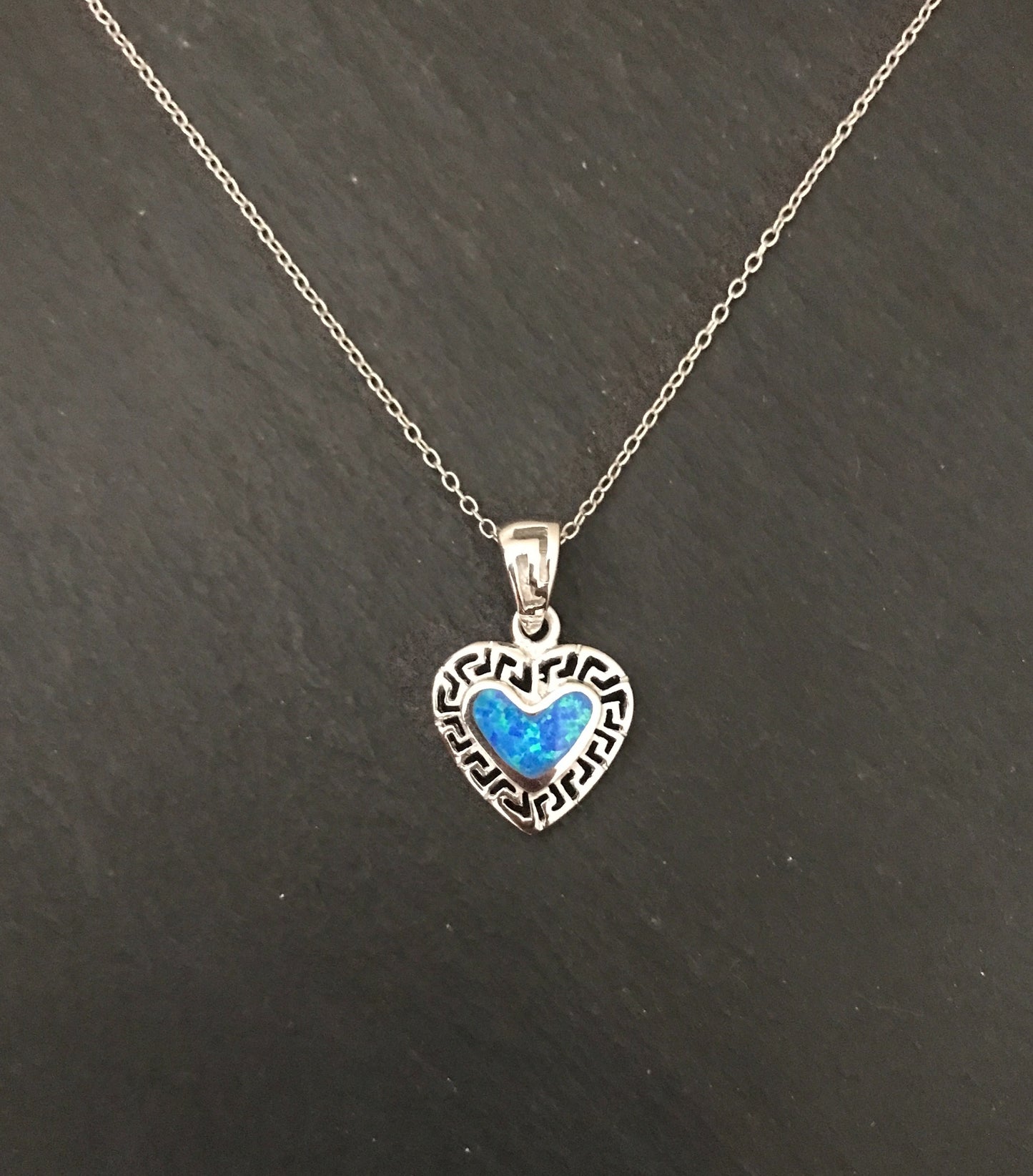 Synthetic Opal Heart Pendant image 0