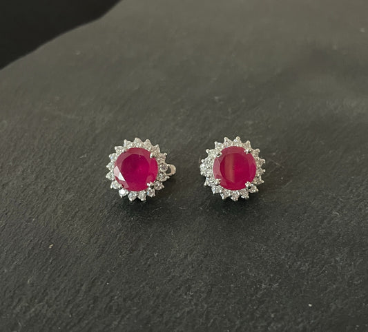 Ruby and Cubic Zirconia Studs image 0