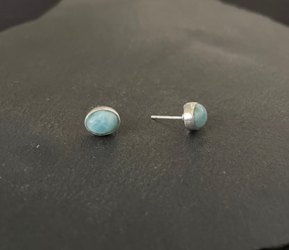 Oval Larimar Stud Earring image 1