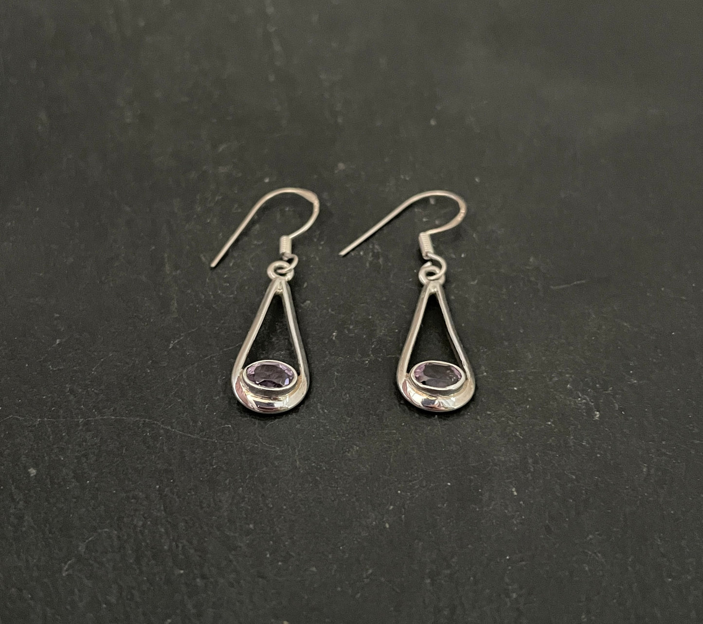 Oval Amethyst Earrings image 1