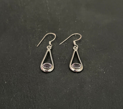 Oval Amethyst Earrings image 1