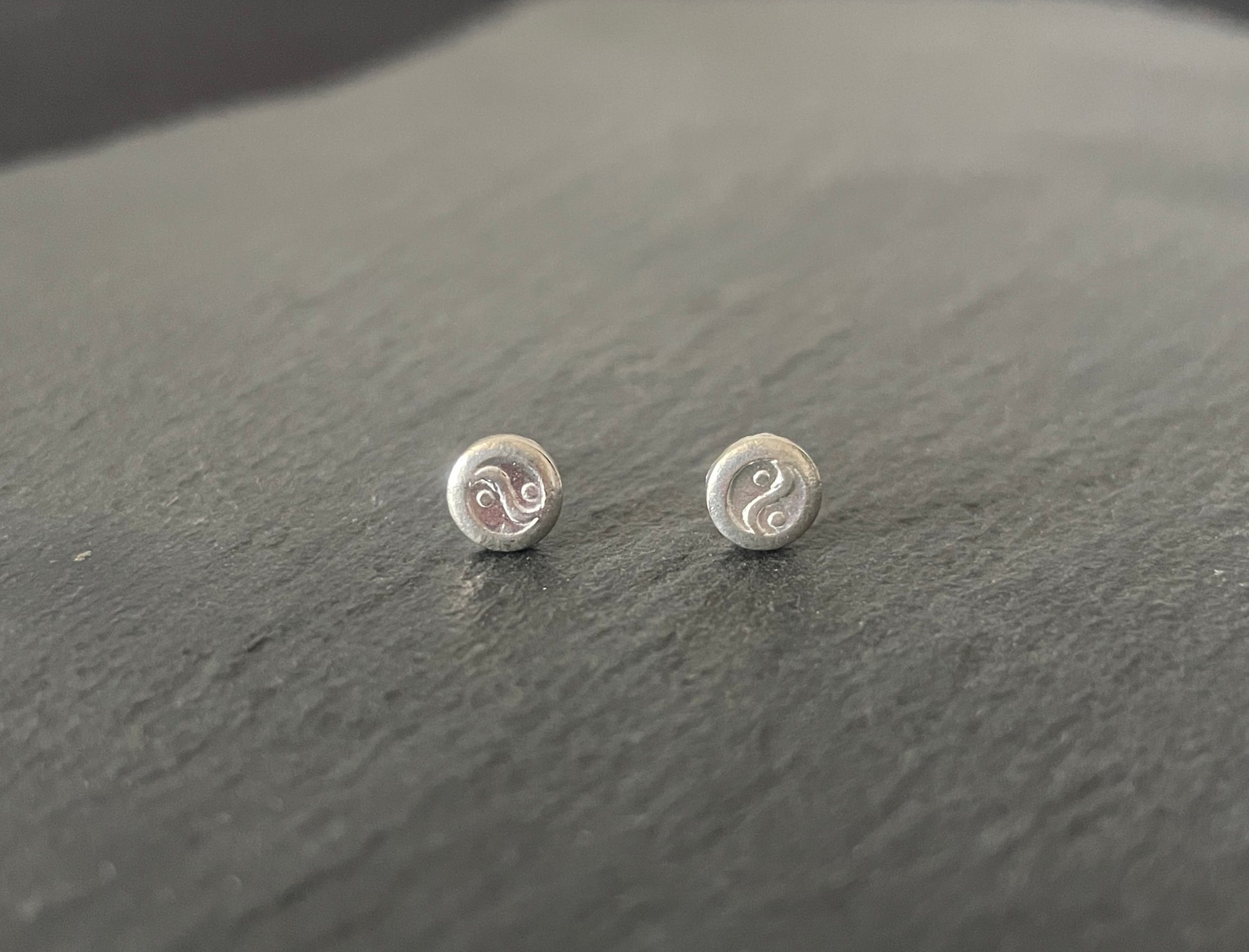 Silver Yin Yang Studs image 0