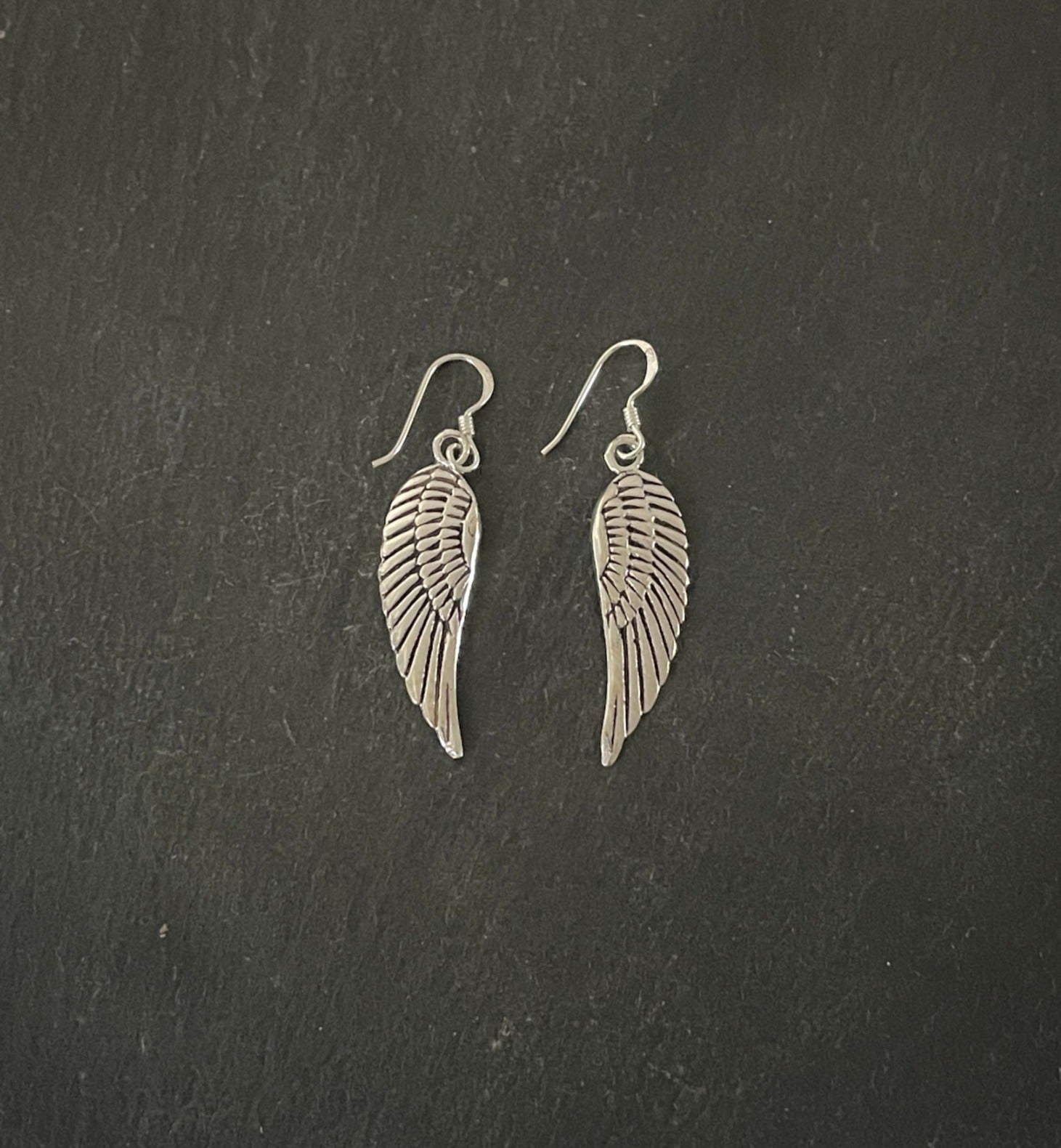 Silver Angel Wing Earrings image 0