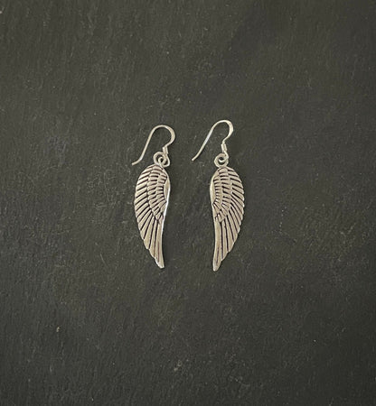 Silver Angel Wing Earrings image 0