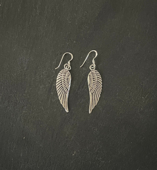 Silver Angel Wing Earrings image 0