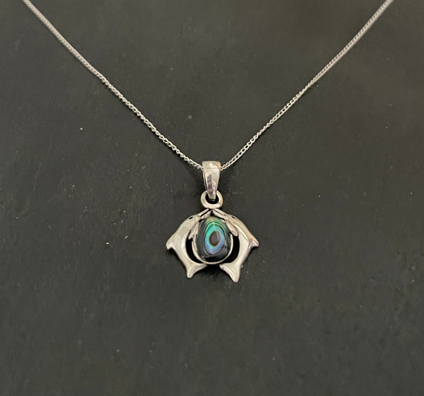Paua Shell Dolphin Pendant image 1