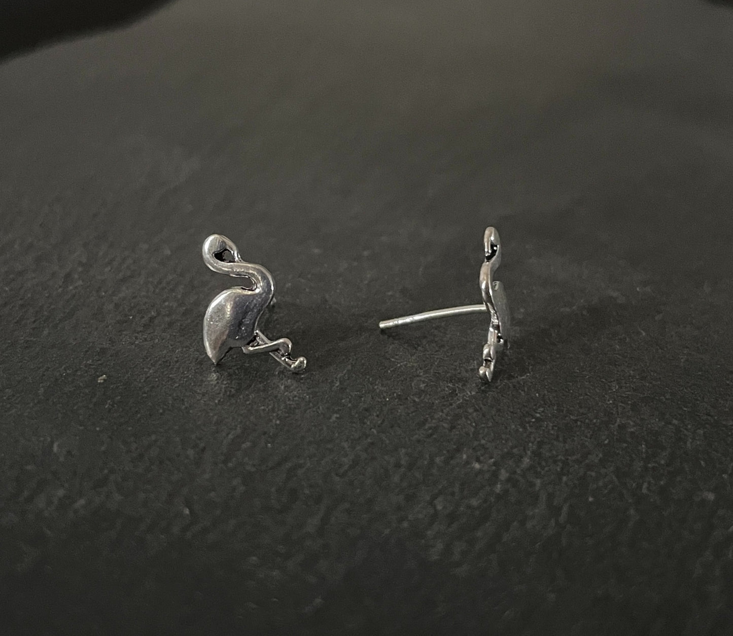 Silver Flamingo Studs image 1