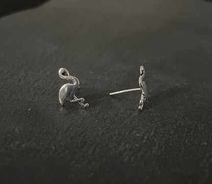 Silver Flamingo Studs image 1