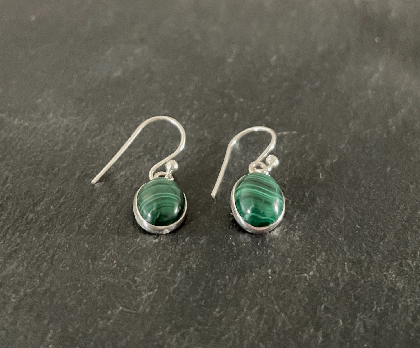 Malachite Oval Earrings image 1