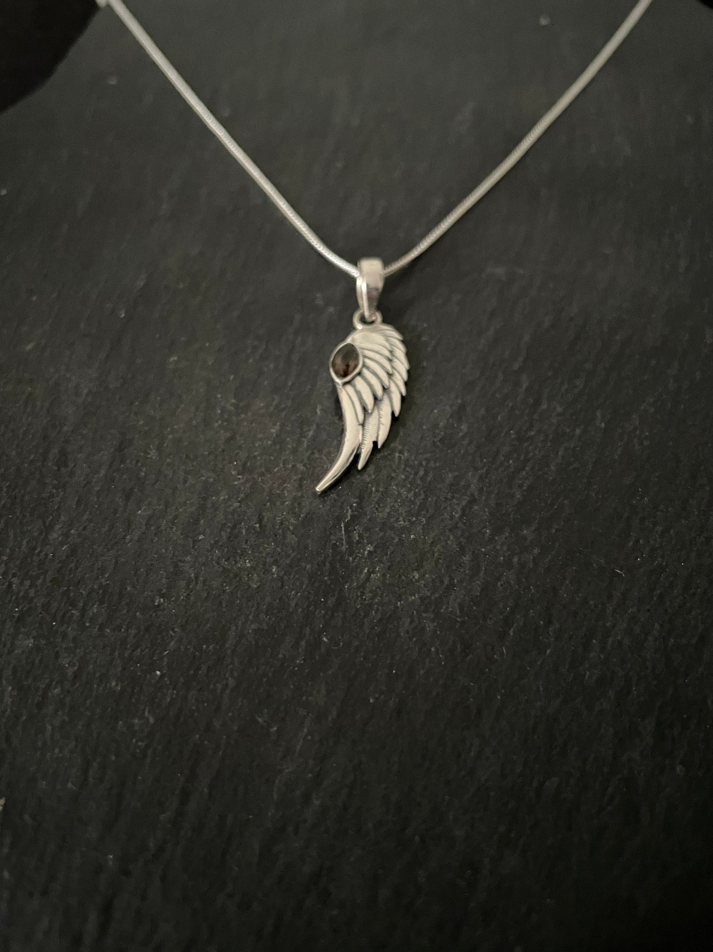 Smokey Quartz Angel Wing Pendant image 1