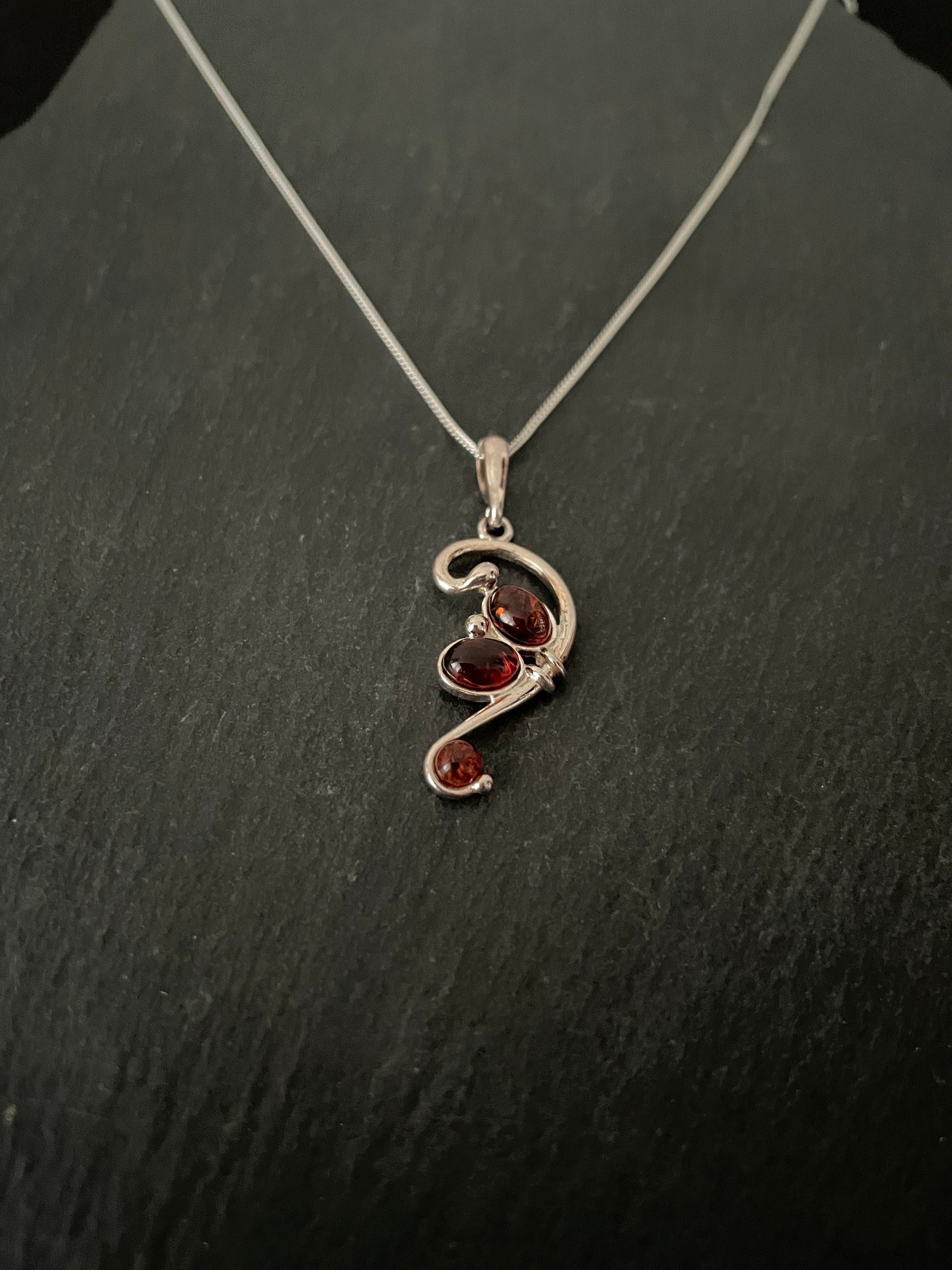 Amber and Silver Pendant image 1